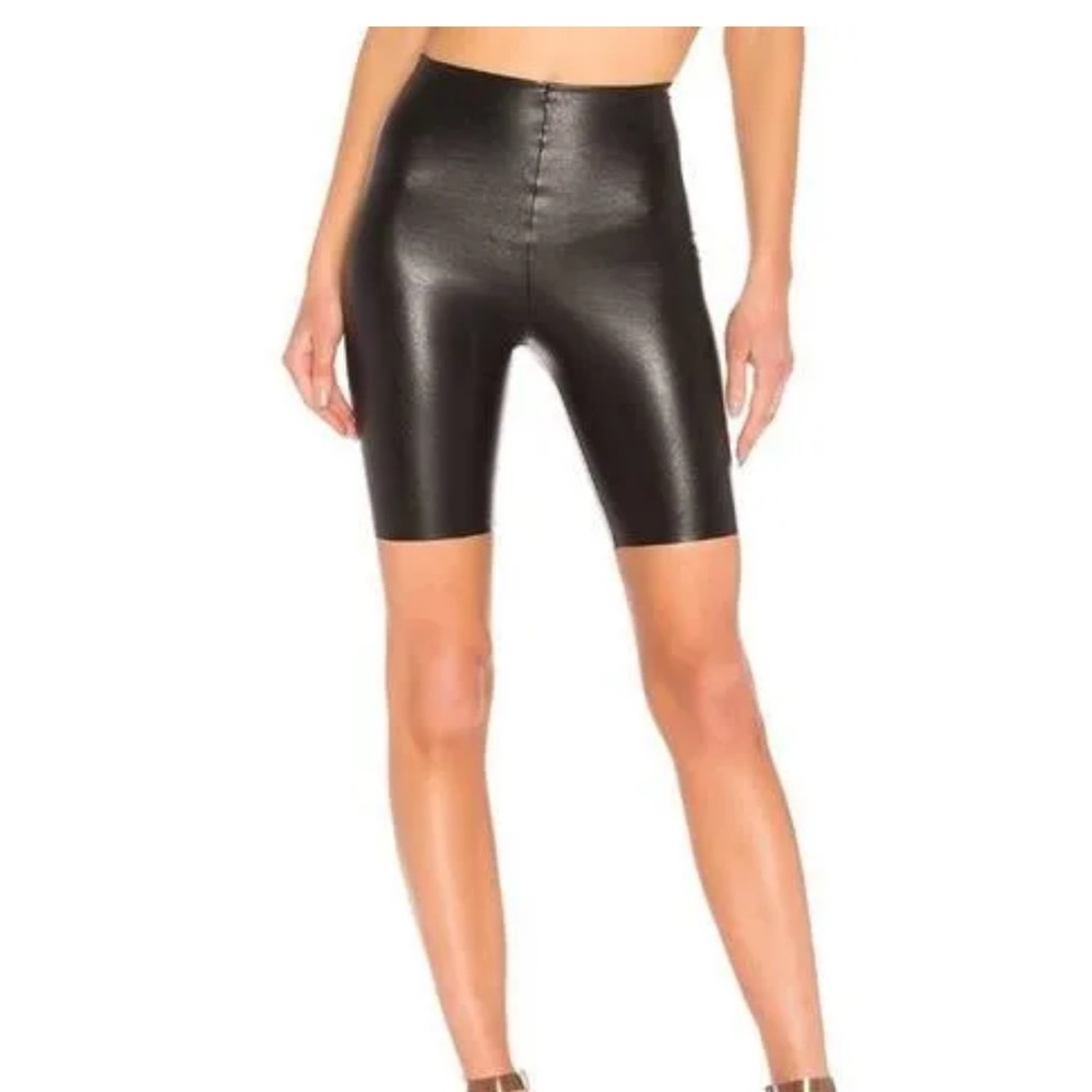 Commando Faux Leather Biker Shorts Black